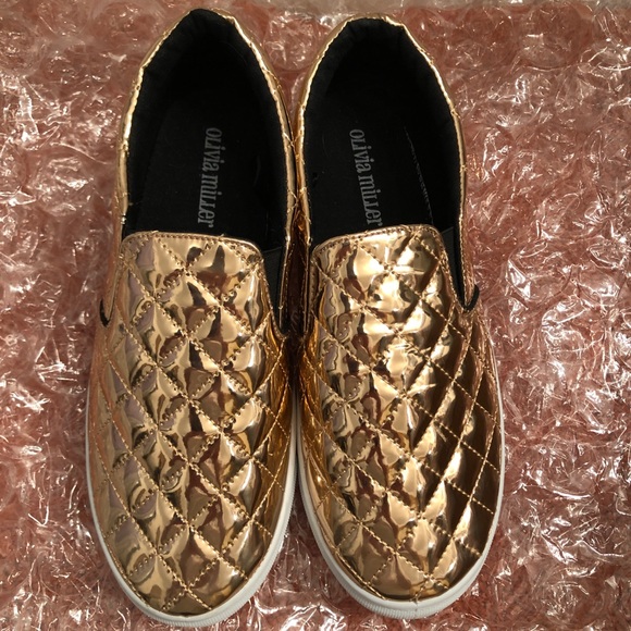 Olivia Miller Shoes - Olivia Miller Rose Gold Slip on Sneaker-Sz 8